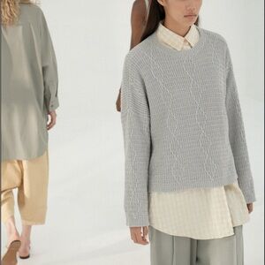 Cordera Blue Pearl Cable Sweater